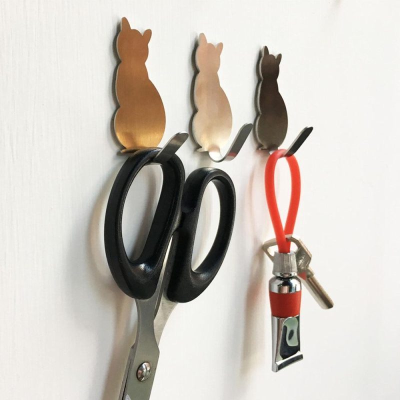 2-Piece Self-Adhesive Kitty Wall Hooks - Image 4