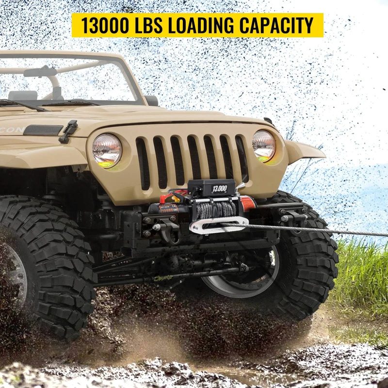 VEVOR Electric Winch 13000lb Load Capacity Truck Winch Compatible with Jeep Truck SUV 65ft/20m Synthetic Rope 12V Power Winch - Image 2