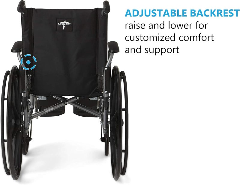 Lightweight Wheelchair for Adults With Swing-Back, Desk-Length Arms, Elevating Leg Rests; 18W" x 16"D Seat - Image 11
