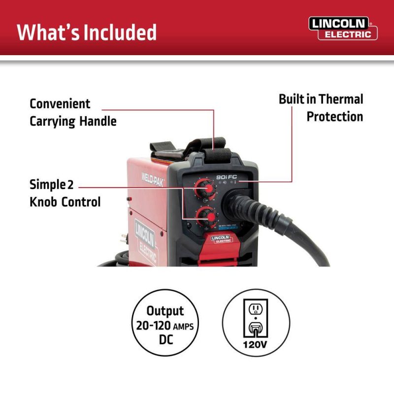 Lincoln Electric WELD-PAK 90i FC Flux-Cored Wire Feeder Welder (No Gas) K5255-1 - Image 3