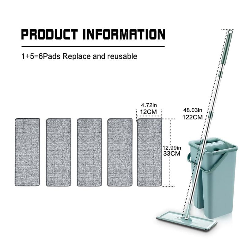 360° Rotating Microfiber Mop with Self-Squeeze Bucket – Eco-Friendly Floor Cleaning - Image 7