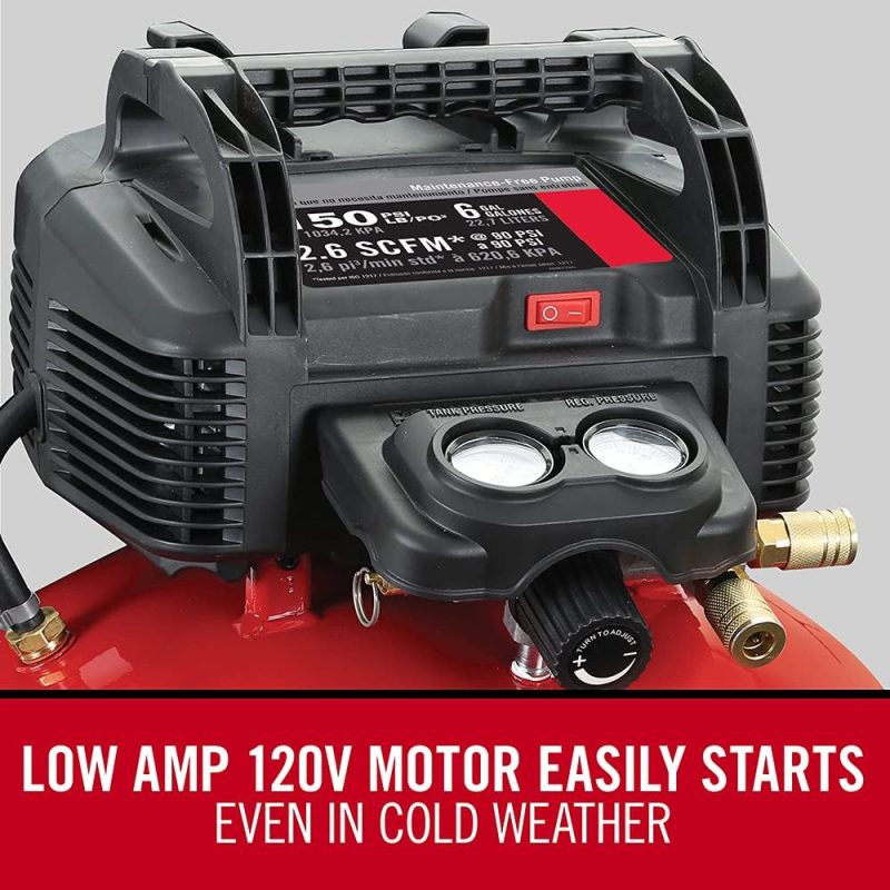 Air Compressor, 6-Gallon, Pancake, Oil-Free (C2002-ECOM) �C Enhanced Packaging - Image 6