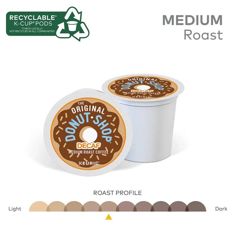The Original Donut Shop Decaf Medium Roast K-Cup Pods, 96 Count – Compatible with Keurig, Kosher Certified, Recyclable - Image 4