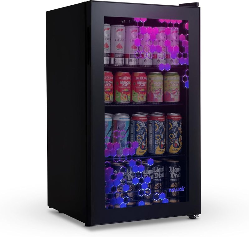 Beverage Refrigerator Cooler | 126 Cans Free Standing with Right Hinge Glass Door | Mini Fridge Beverage Organizer Perfect For Beer, Wine, Soda, And Cooler Drinks - Image 24