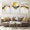 Abstract Golden Orb Wall Art - Image 2