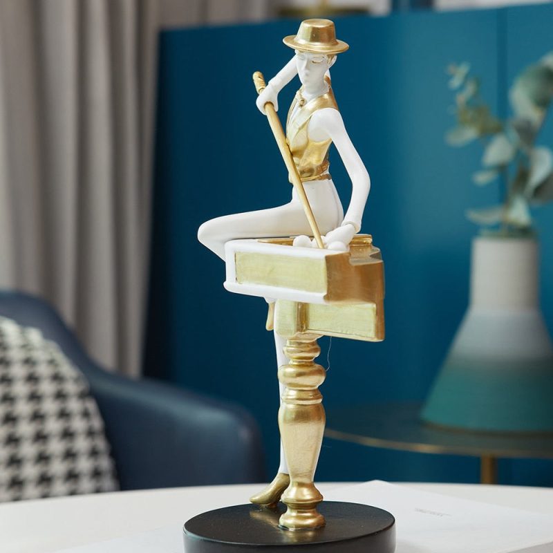 Abstract Golden Snooker Player Figurines - Image 8