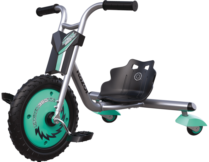 Razor RipRider 360 Mini Tricycle – Teal, 360° Caster Wheels, Ages 3+, Durable Steel Frame, Easy Drifting
