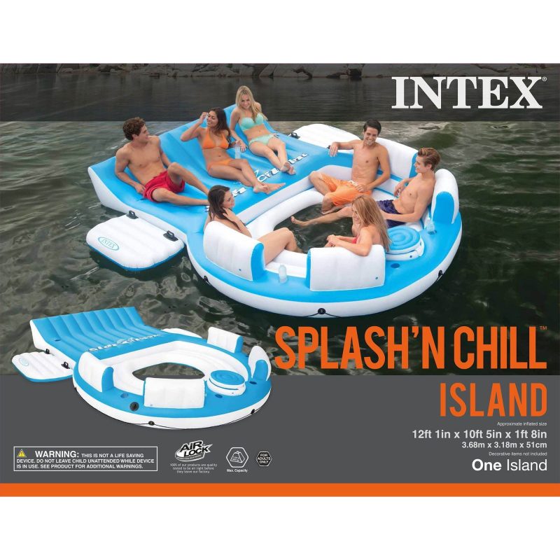 Intex 56299EP 7 Person Inflatable Splash N Chill Lake and Pool Lounger - 图片 11