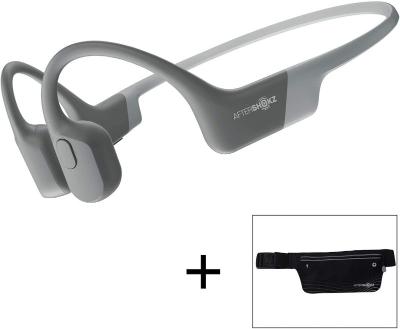 AfterShokz Aeropex Open-Ear Wireless Bone Conduction Headphones with Sport Belt, Cosmic Black, 2.3 - Image 3