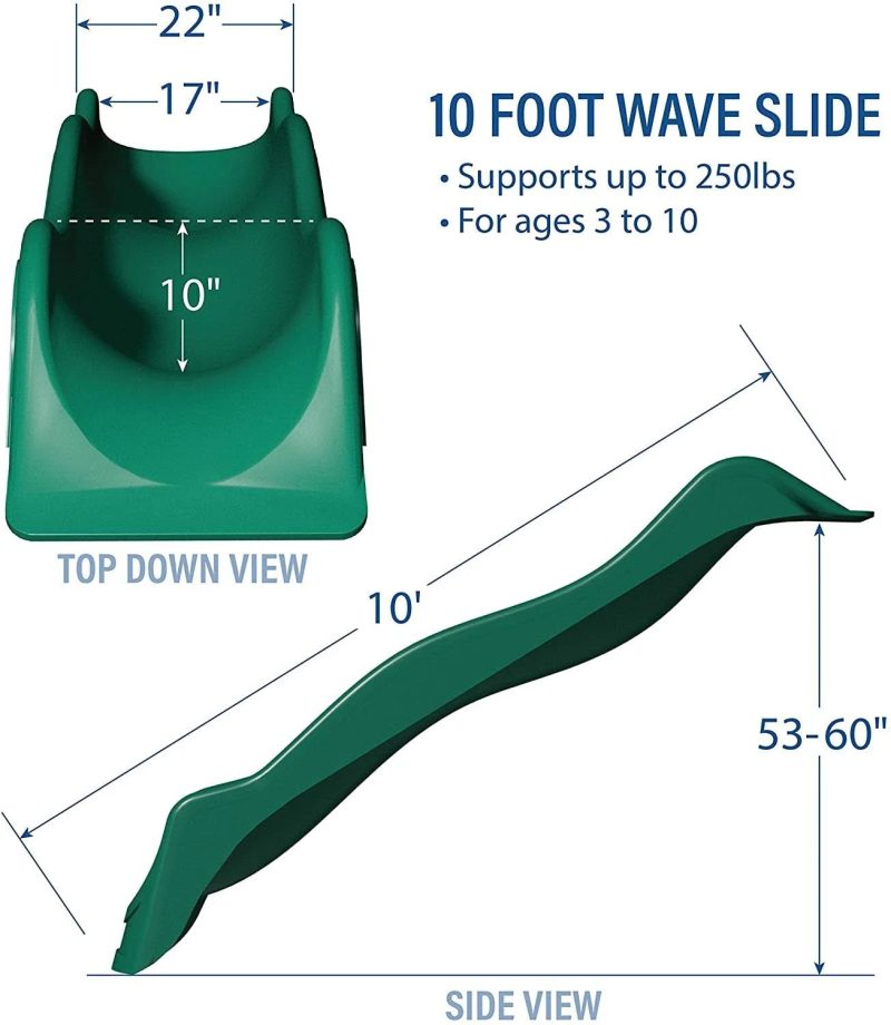 Backyard Discovery 10 Foot Wave Slide, Easy One Piece Installation, Green - MadeInUSA - Image 4