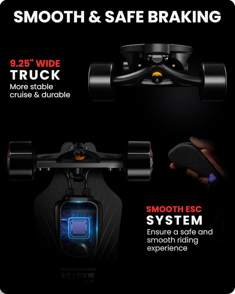 Caribou Electric Skateboard with Remote, 26 Miles Range, 32 Mph Top Speed, 2 x 1000W Hub-Motor, Electric Longboard for Adults & Teens Beginners, 6 Months Warranty - Image 5
