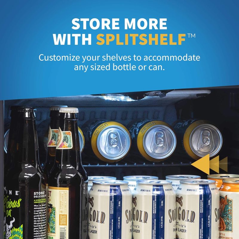 Beverage Refrigerator Cooler | 126 Cans Free Standing with Right Hinge Glass Door | Mini Fridge Beverage Organizer Perfect For Beer, Wine, Soda, And Cooler Drinks - Image 65