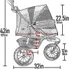 No-Zip NV Pet Stroller for Cats/Dogs, Zipperless Entry, Easy One-Hand Fold, Gel-Filled Tires, Plush Pad + Weather Cover Included, 3 colors - Image 9