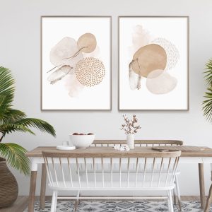 Abstract Beige Pink Dot