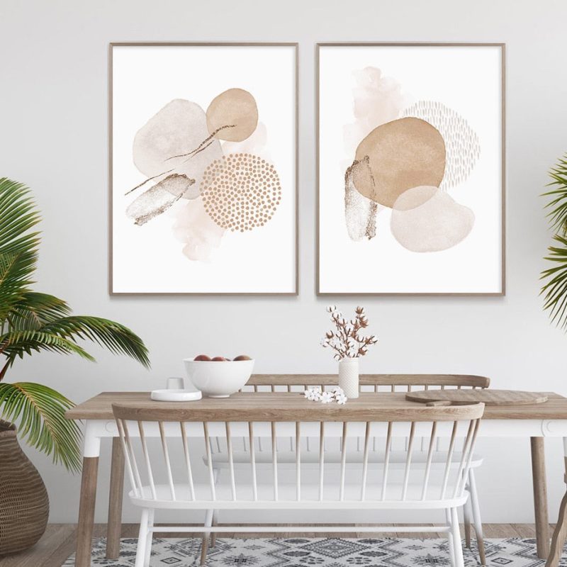Abstract Beige Pink Dot