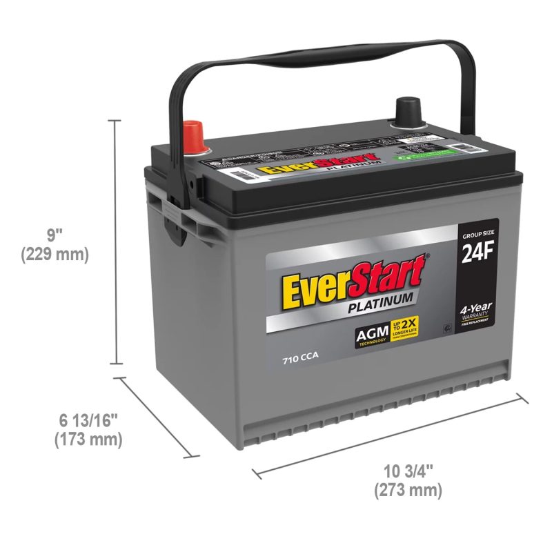 EverStart Platinum AGM Automotive Battery, Group Size 24F 12 Volt, 750 CCA - MadeInUSA - Image 2