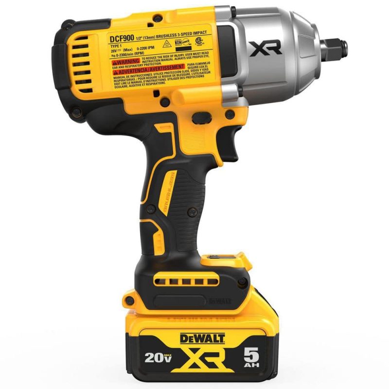 DEWALT 20V MAX Lithium-Ion Cordless 1/2 in. Impact Wrench Kit DCF900P1 - Image 2
