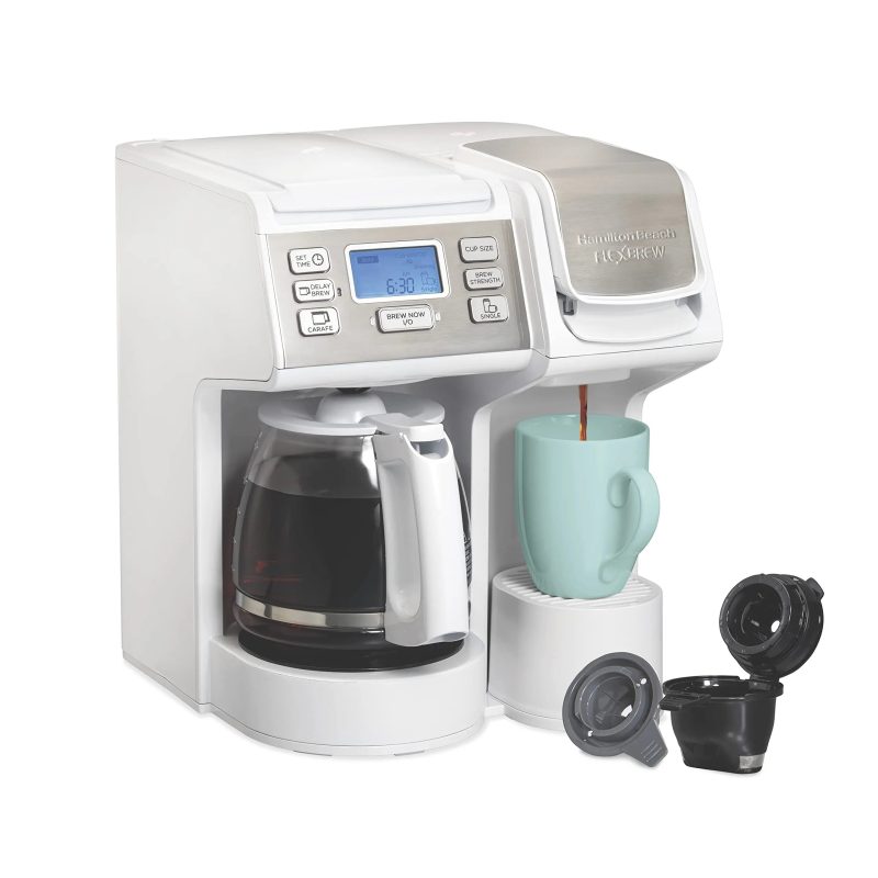 Hamilton Beach FlexBrew Trio 2-Way Coffee Maker, Compatible with K-Cup Pods or Grounds, Combo, Single Serve & Full 12c Pot, Black - Fast Brewing (49902) - Image 3