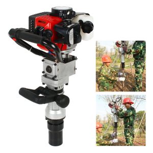 2 Stroke 32.6cc T Post Driver Gasoline Pile Driver Farm Fence Hammer Push Pile Kit Garden Piledriver Piling Machine