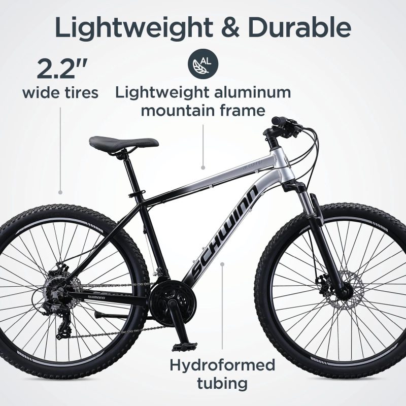 Schwinn AL Comp Mountain Bike, 27.5" Wheels, 21 Speed Adult Bicycle, Grey - Image 5