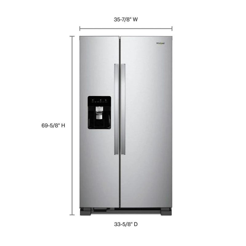 Whirlpool 36-Inch Wide Side-By-Side Refrigerator - 24 Cu. ft. Stainless Steel - Image 9