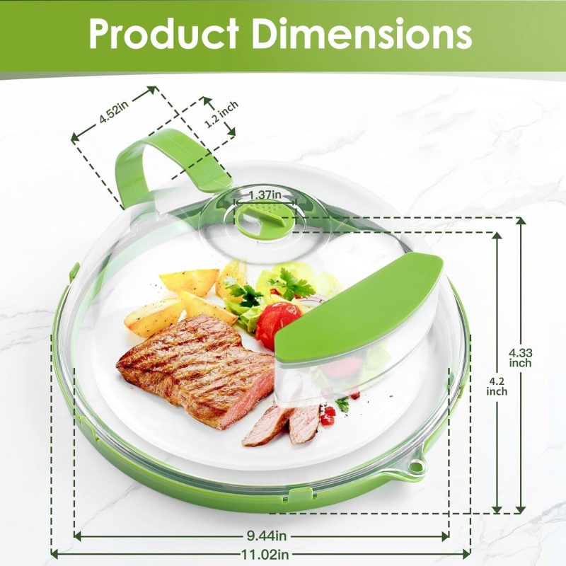 2Pcs Microwave Food Cover Splatter Proof Vented With Easy Grip Hand Protector- Heavy Duty - Image 2