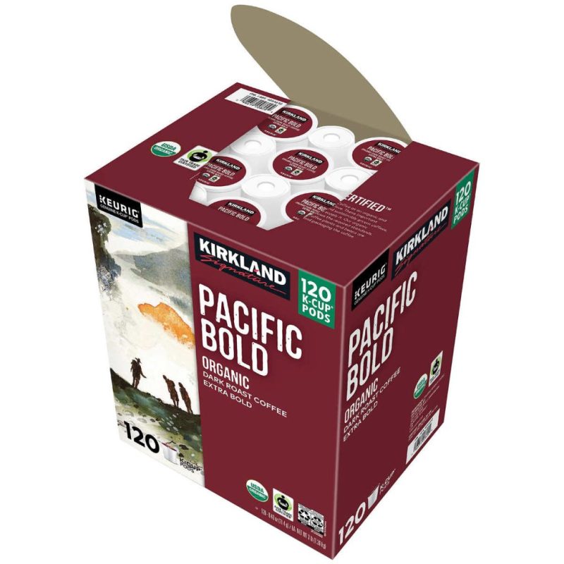 Kirkland Signature Organic Pacific Bold Dark Roast Coffee K-Cup Pods, 120 Count - Image 4