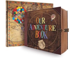 Adventure Book Scrapbook Photo Album Retro Style Embossed Letter Cover Travel Diary Journal Scrap Book Kit For Couples,