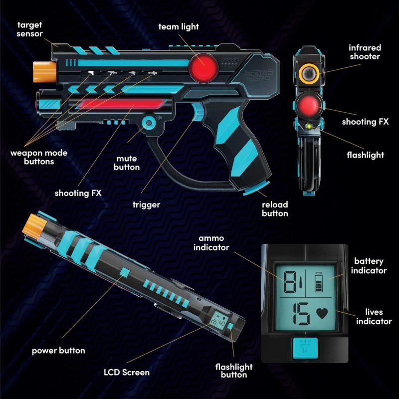 Squad Hero Cool Teens Rechargeable Laser Tag 360�� Sensor - Image 4