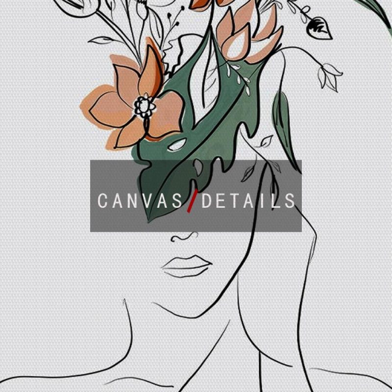 Abstract Line Floral Lady Wall Art - Image 3