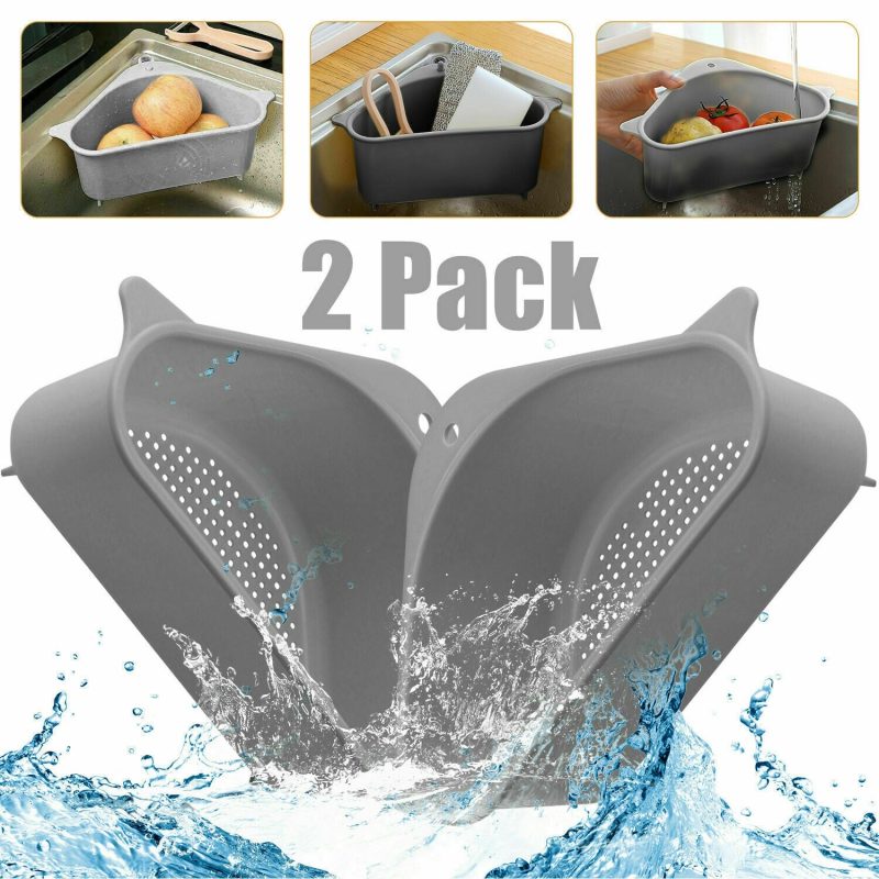 2PC Sink Drain Filter, Sponge Storage, Strainer, Basket And Organizer - Image 2