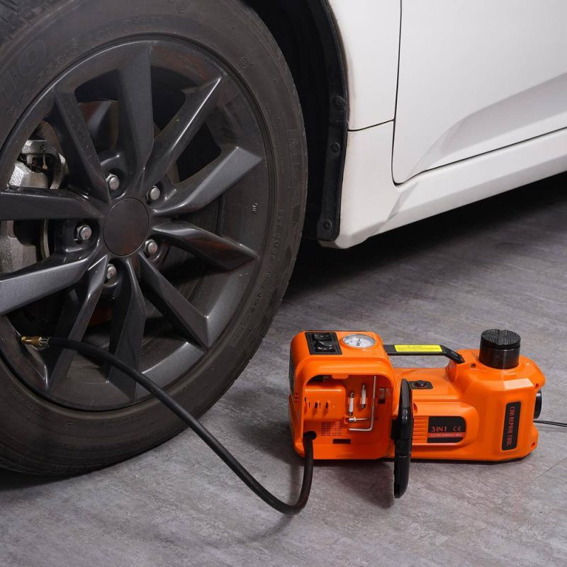 VEVOR 5-Ton 11023 lbs. Electric Hydraulic Jack Car Floor Jack 12V Lift Up To 17.7 in. Height with Built-in Tire Inflator Pump DDYYQJDTJDWC5G95XV9 - Image 8