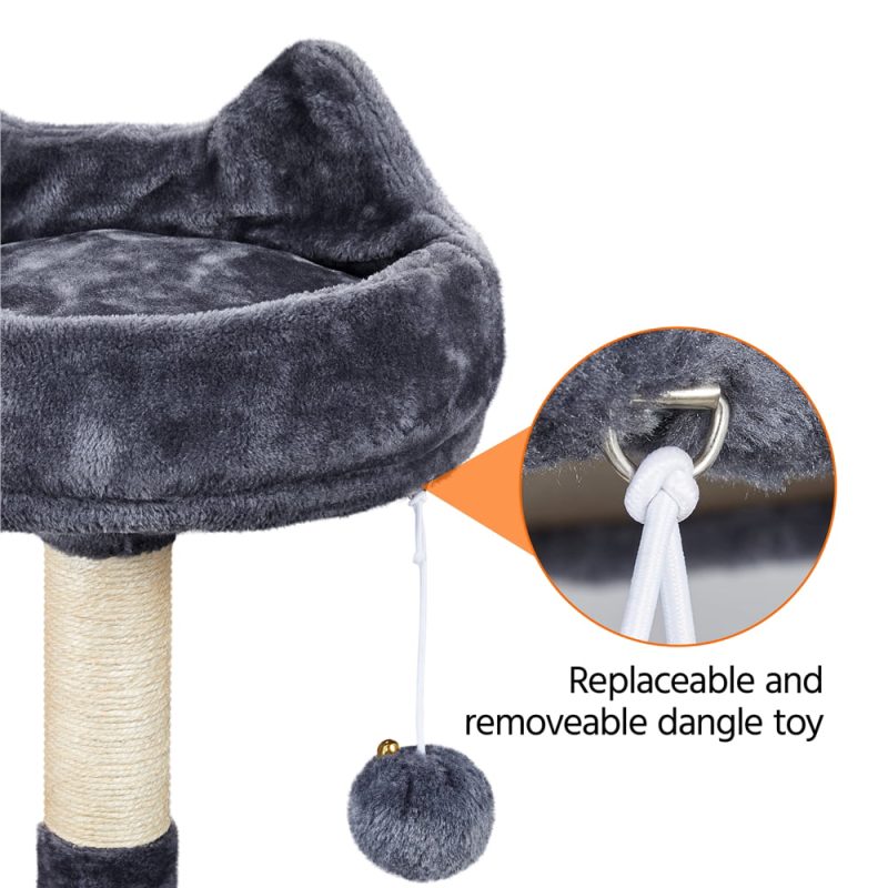 Topeakmart 69'' Large Cat Tree Tower with 2 Condos and Scratching Post, Dark Gray - Image 5