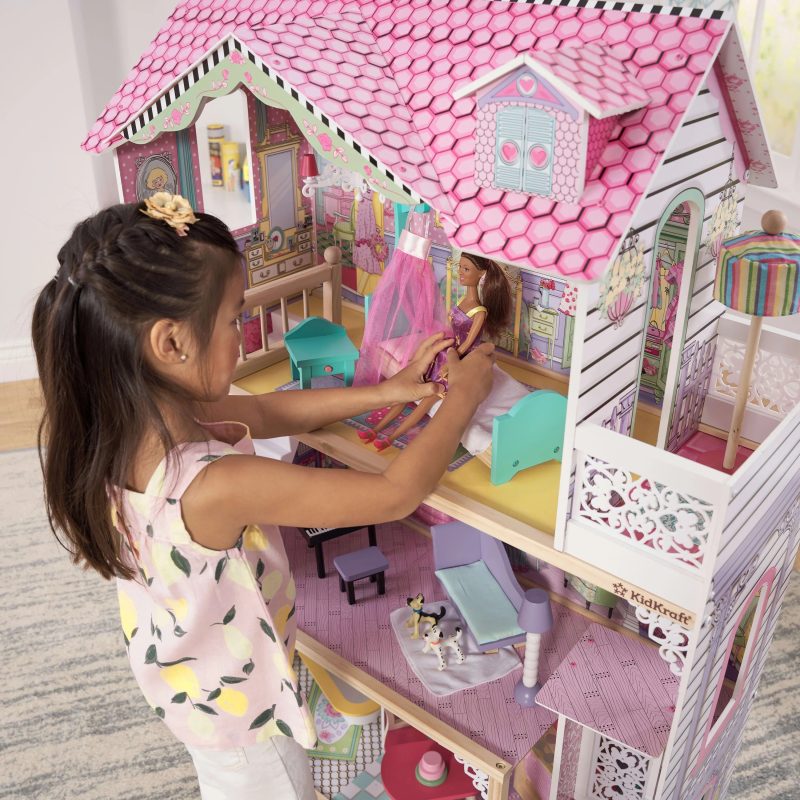 KidKraft Annabelle Wooden Dollhouse with Elevator, 17 Accessories - Image 4