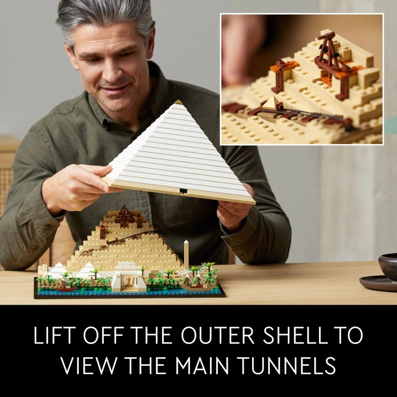 LEGO Architecture Great Pyramid of Giza Set 21058, Home Décor Model Building Kit, Creative Gift Idea - Image 5