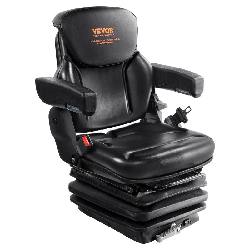 VEVOR Universal Tractor Seat Suspension Fold Down Forklift Seat with Adjustable Angle Back CCZYJZKFSAQDKKFORV0 - MadeInUSA