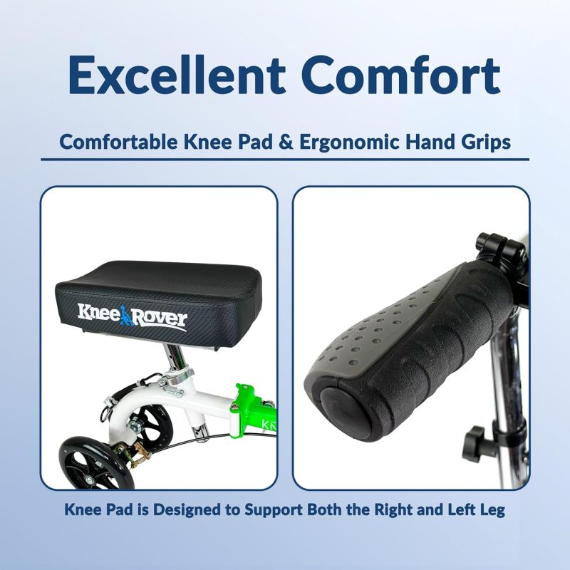 Hybrid �C Most Compact All Terrain Knee Scooter for Adults for Foot Surgery Heavy Duty Knee Walker for Broken Ankle Foot Injuries Recovery Leg Scooter Best Knee Crutch Alternative (Green) - 图片 17