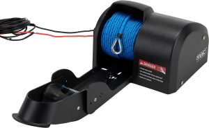 Outdoors Pontoon 35-G3 Electric Anchor Winch | Features a High-Efficiency, 12-Volt DC, All Steel Gear Motor and 100-feet of Pre-Wound Double-Braid Anchor Rope | (69003)