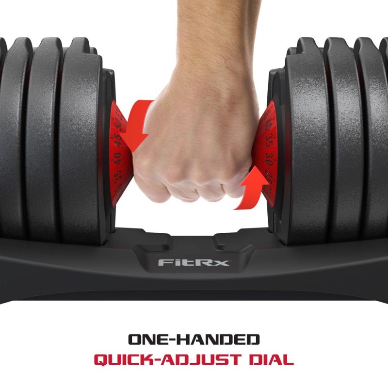 FitRx Smart Bell, Quick Select Adjustable Dumbbell, 5-52.5 Lbs - Image 6