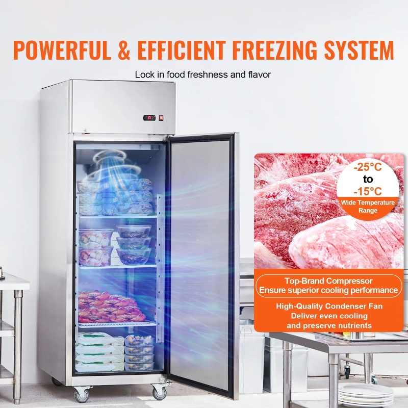 SKYSHALO Commercial Freezer 19.32 Cu.ft Reach In Upright Freezer 1 Door 4 Shelves - Image 2