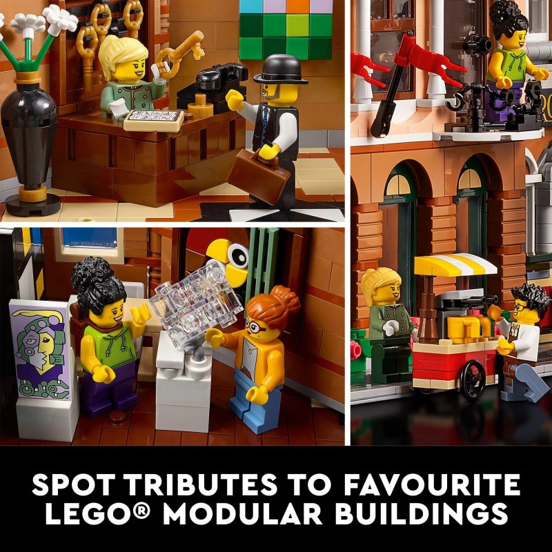 LEGO Icons Boutique Hotel 10297 Modular Building Display Model Kit for Adults to Build, Set with 5 Detailed Rooms Including Guest Rooms and Gallery - Image 5