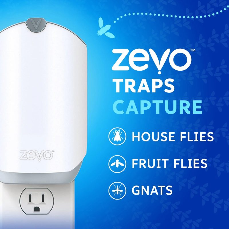 Zevo Flying Insect Trap, Indoor Fly Trap - 2 Devices + 2 Refills (Value Pack) - Image 3