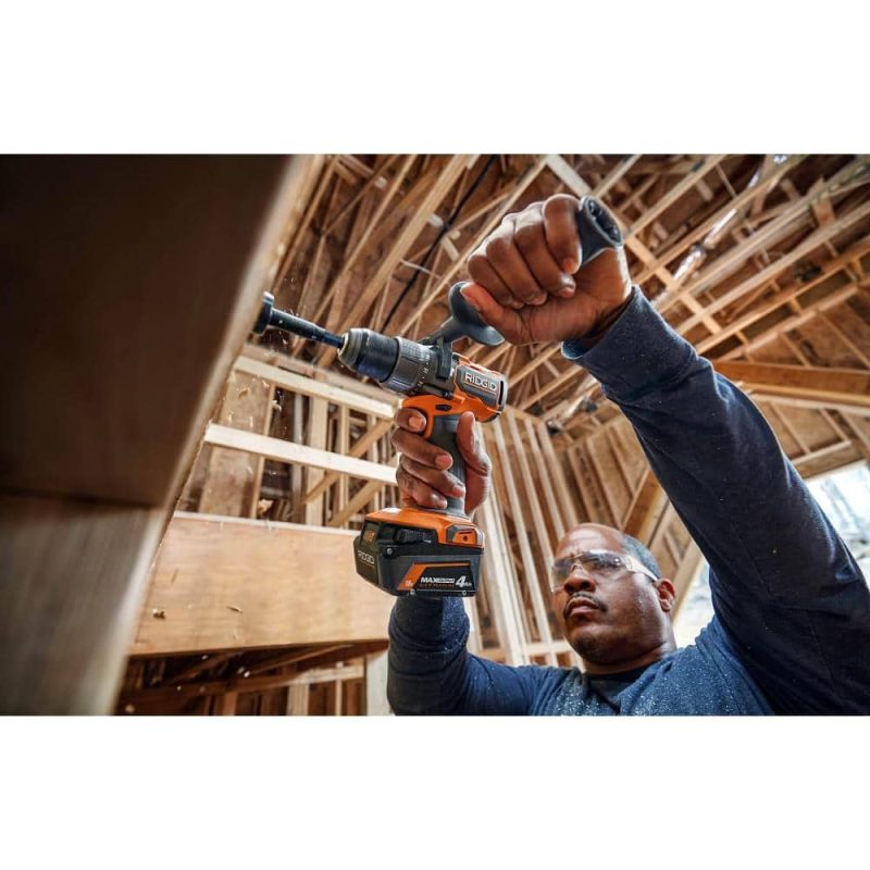 RIDGID 18V Brushless Cordless 9-Tool Combo Kit with (2) 2.0 Ah and (1) 4.0 Ah MAX Output Batteries, Charger, and Tool Bag R96265N - Image 3