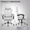 GTPLAYER Gaming Chair, Computer Chair with Footrest and Lumbar Support, Height Adjustable Game Chair with 360  -Swivel Seat and Headrest and for Office or Gaming (White) - Image 46