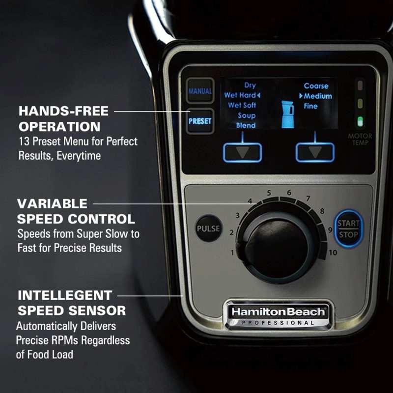Hamilton Beach Professional 4-in-1 Juicer Mixer Grinder, Commercial-Grade 1400 Watt Motor, 120V, 3 Leakproof Jars, For Wet and Dry Spices, Chutneys and Curries, Engineered in India & USA (58770) - Image 5