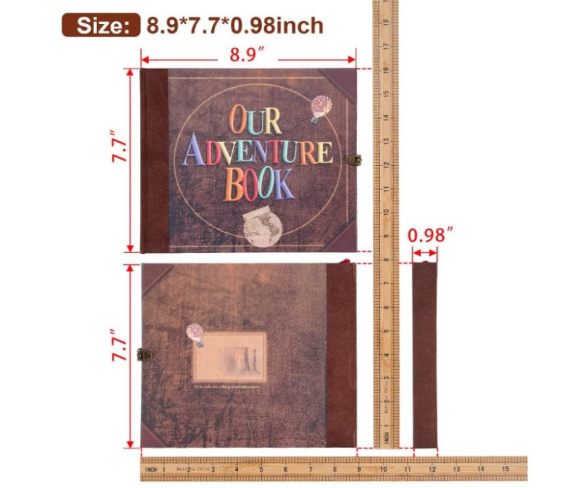 Adventure Book Scrapbook Photo Album Retro Style Embossed Letter Cover Travel Diary Journal Scrap Book Kit For Couples, - Image 8