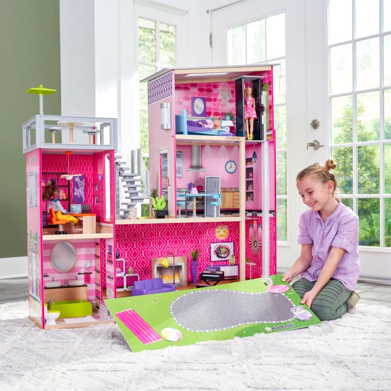 KidKraft Uptown Wooden Dollhouse with 36 Accessories, Ages 4 & up - Image 8