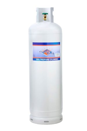 Flame King 100 lb Steel Propane Cylinder with OPD Valve, DOT Approved, Rust-Resistant, for Grills & Heaters
