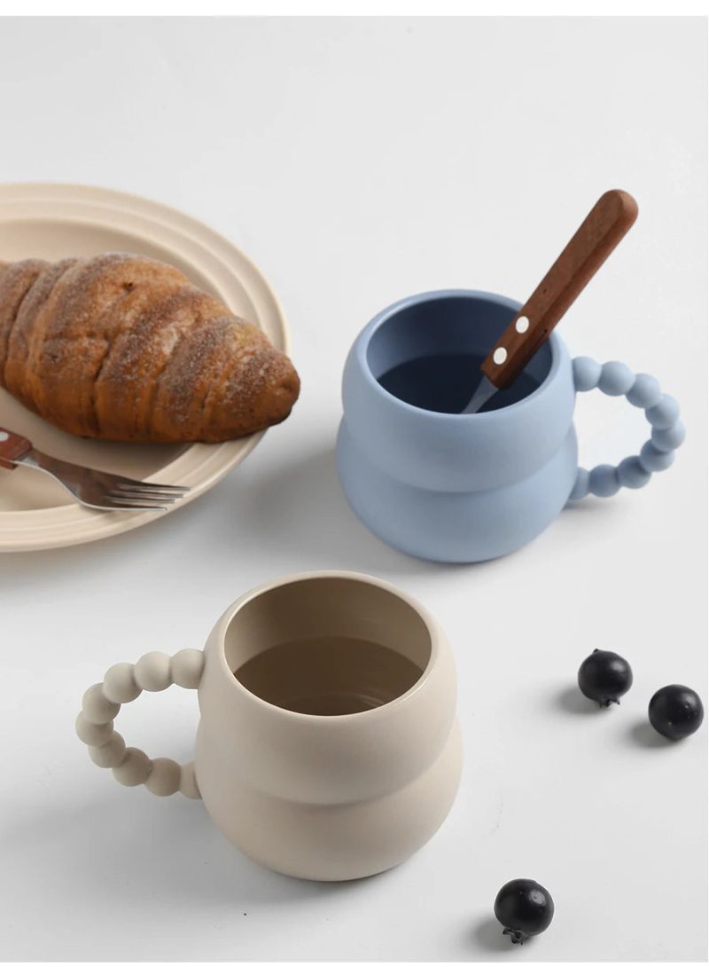 250ml Creative Ceramic Mug Cute Coffee Cup Breakfast Milk Cup Nordic Home Decor Handmade Art Afternoon Tea Cup Couple Gifts - Image 19