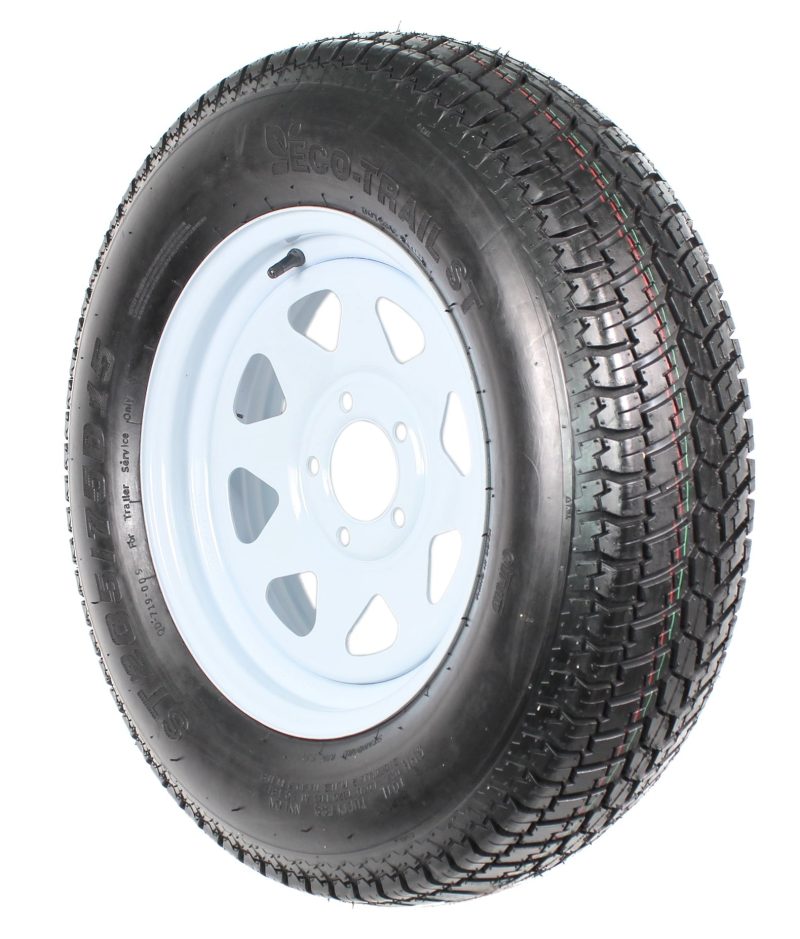 2-Pack Trailer Tire On Rim ST205/75D15 205/75 D 15 in. LRC 5 Hole White Spoke - Image 4
